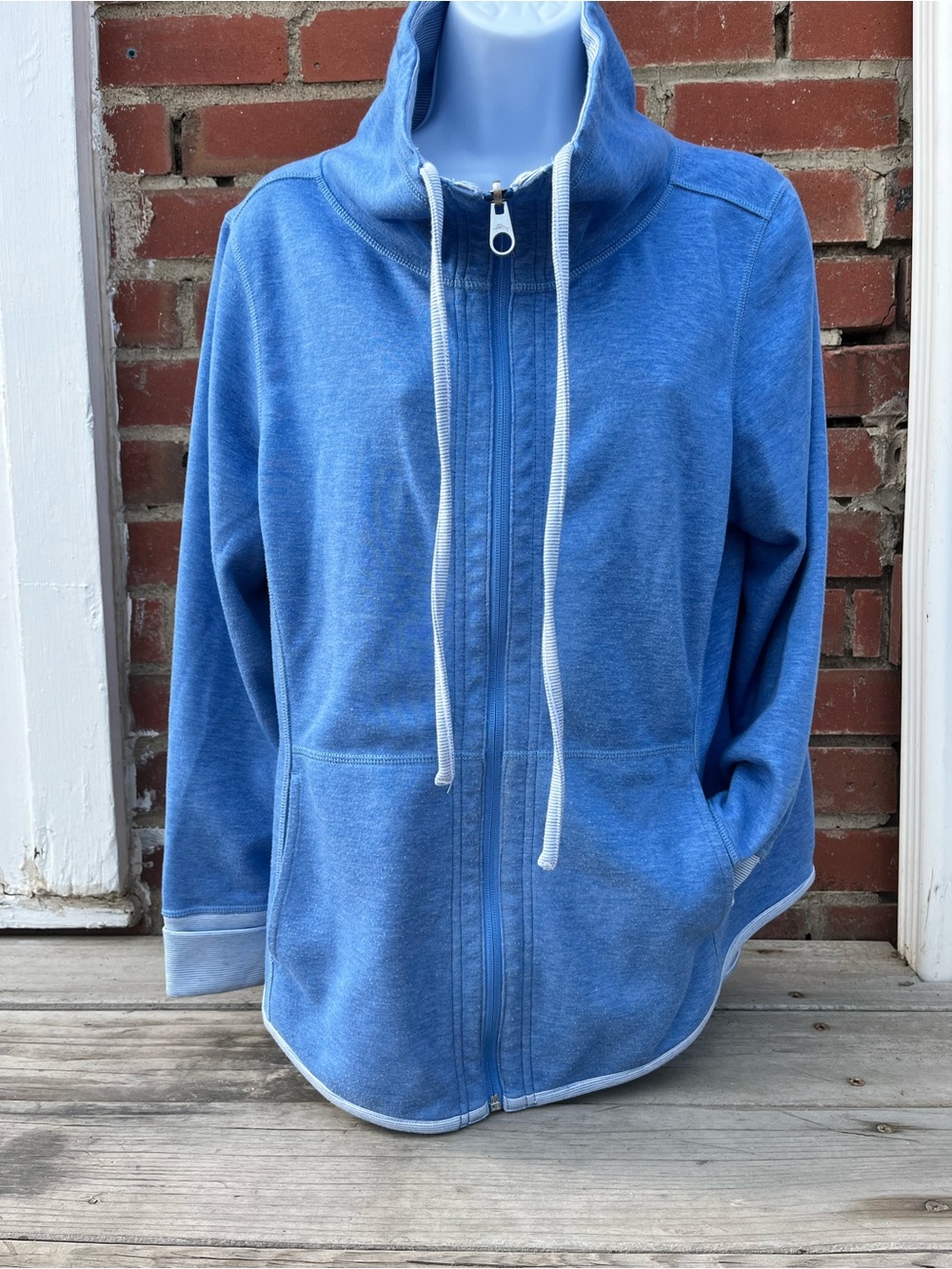 Tommy Bahama Blue Zip-Up Reversible Women's Jacket with High Collar